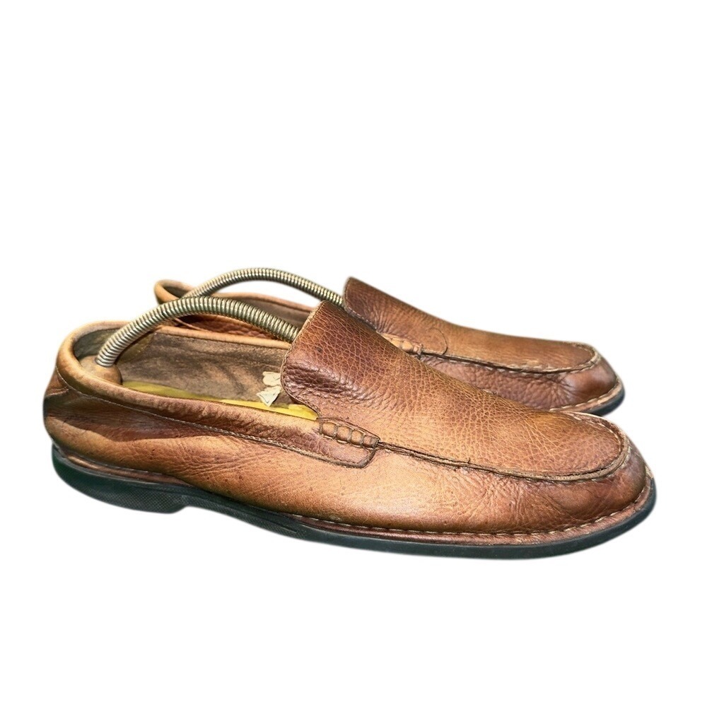 Timberland Mens Brown Leather Slip On Loafers Moc Toe Driving Shoes 9.5M 66560